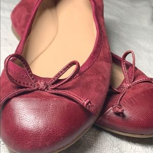 Banana republic burgundy leather and Swede flats